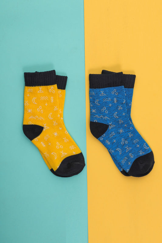 Pair of 2 Boys Multicolored Quarter Socks