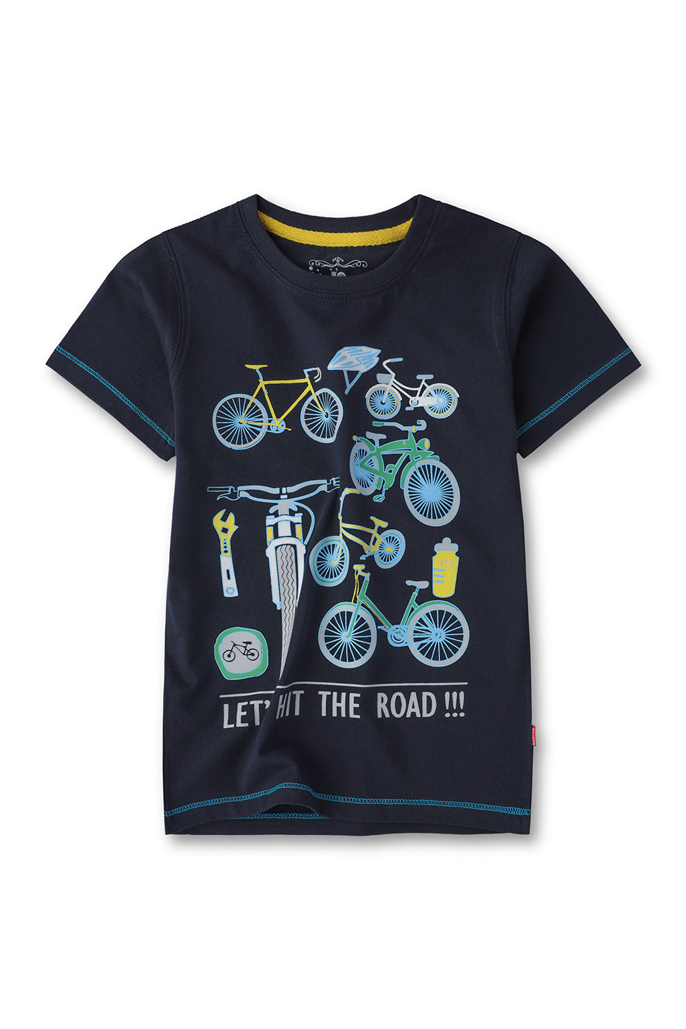 Boys Cycling Graphics Navy Blue Tshirt