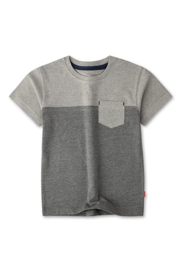 Boys Grey Colour Block Tee