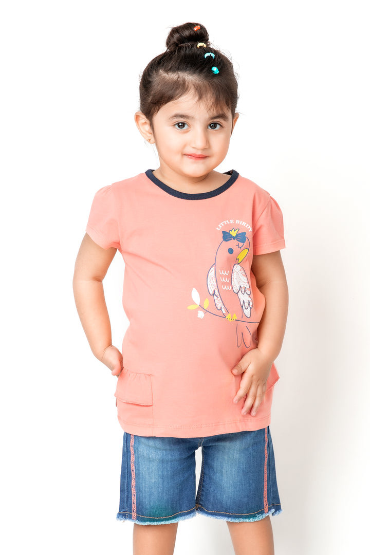 Peachy Pink Shirt for Girls