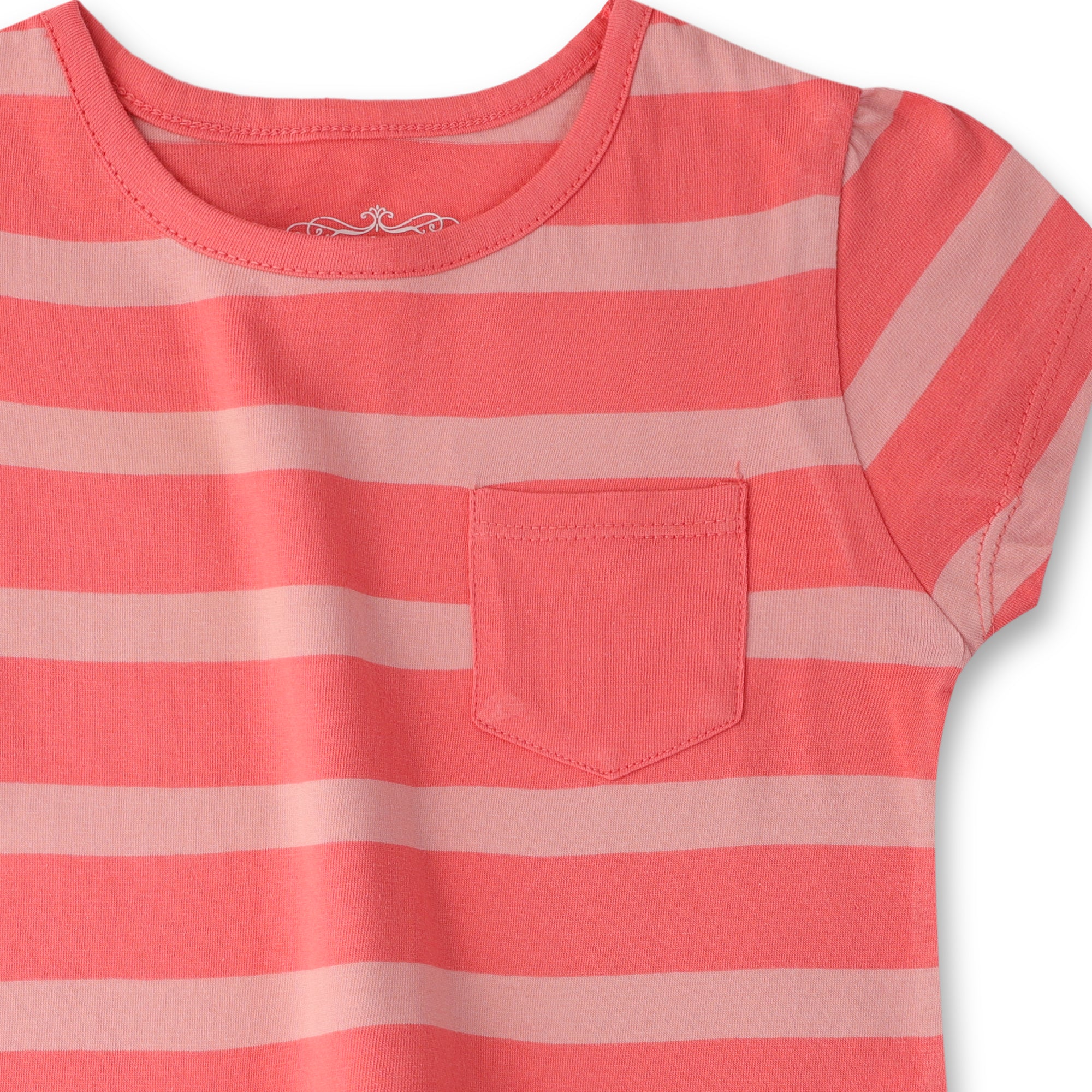 Short-sleeved Tunic in Dusty Pink and Salmon Pink