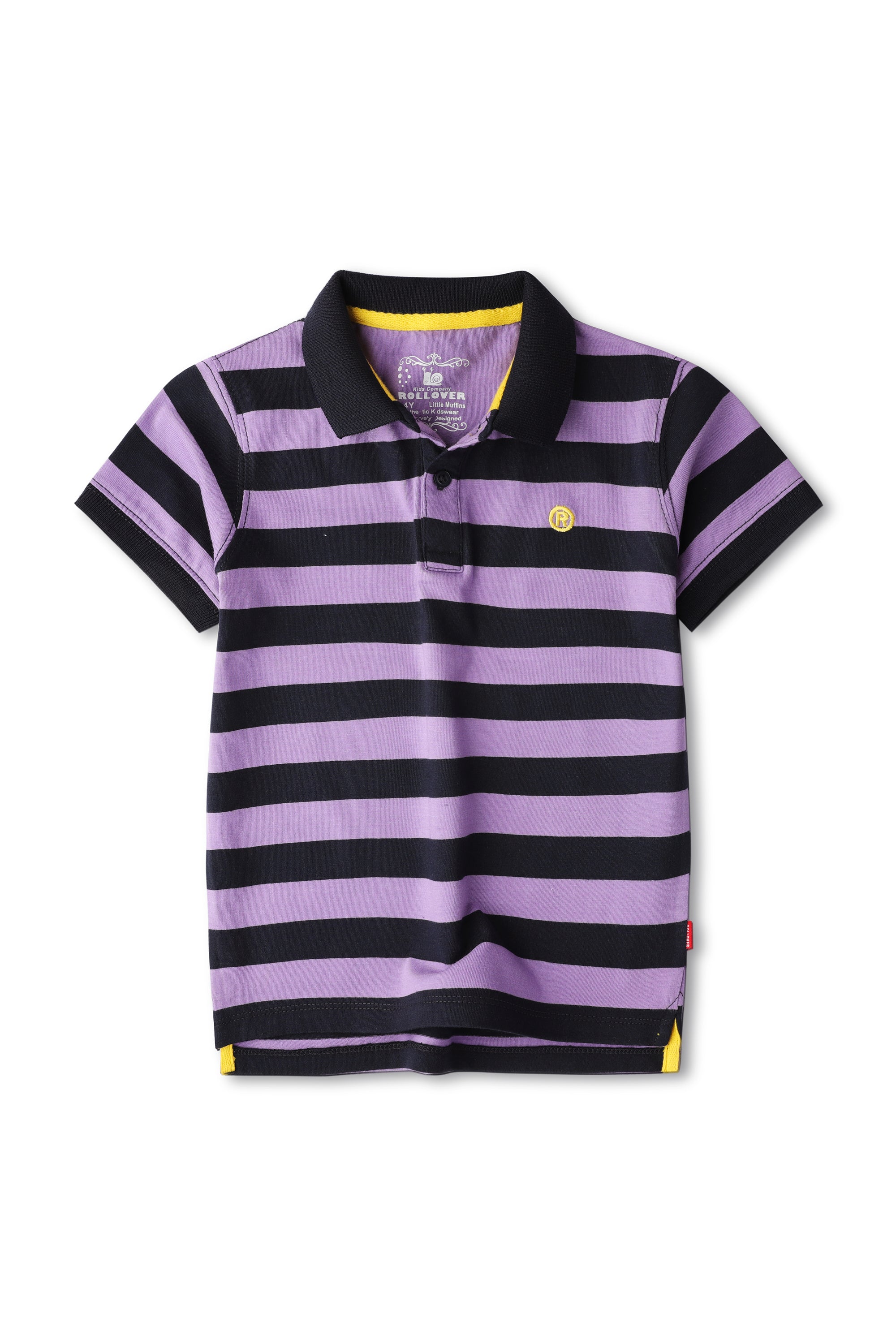 Grey and Lavendar Purple Striped Polo