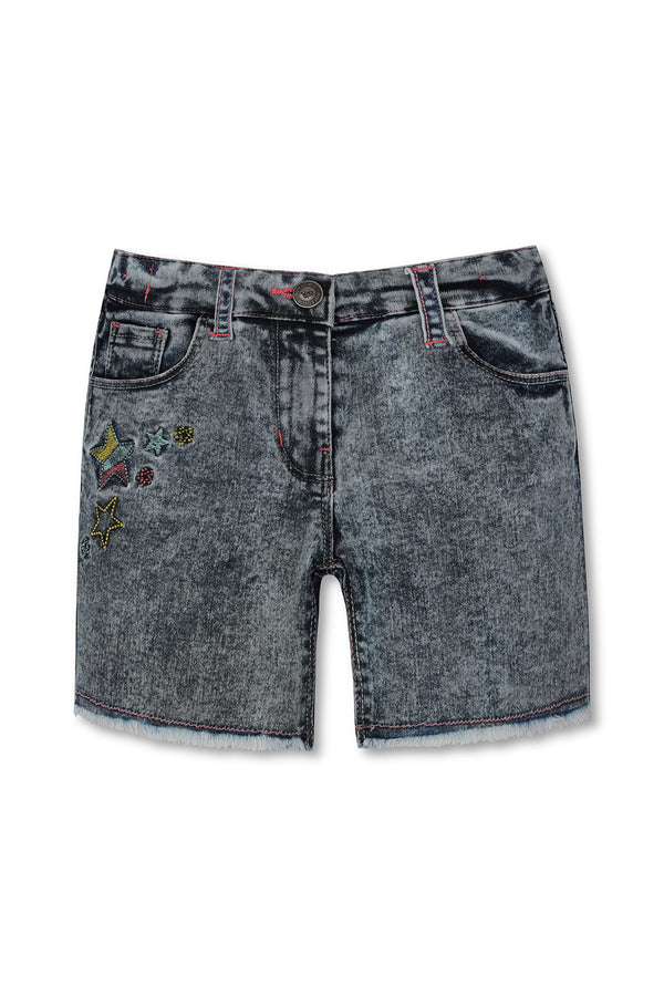 Charcoal Grey Denim Shorts for Girls