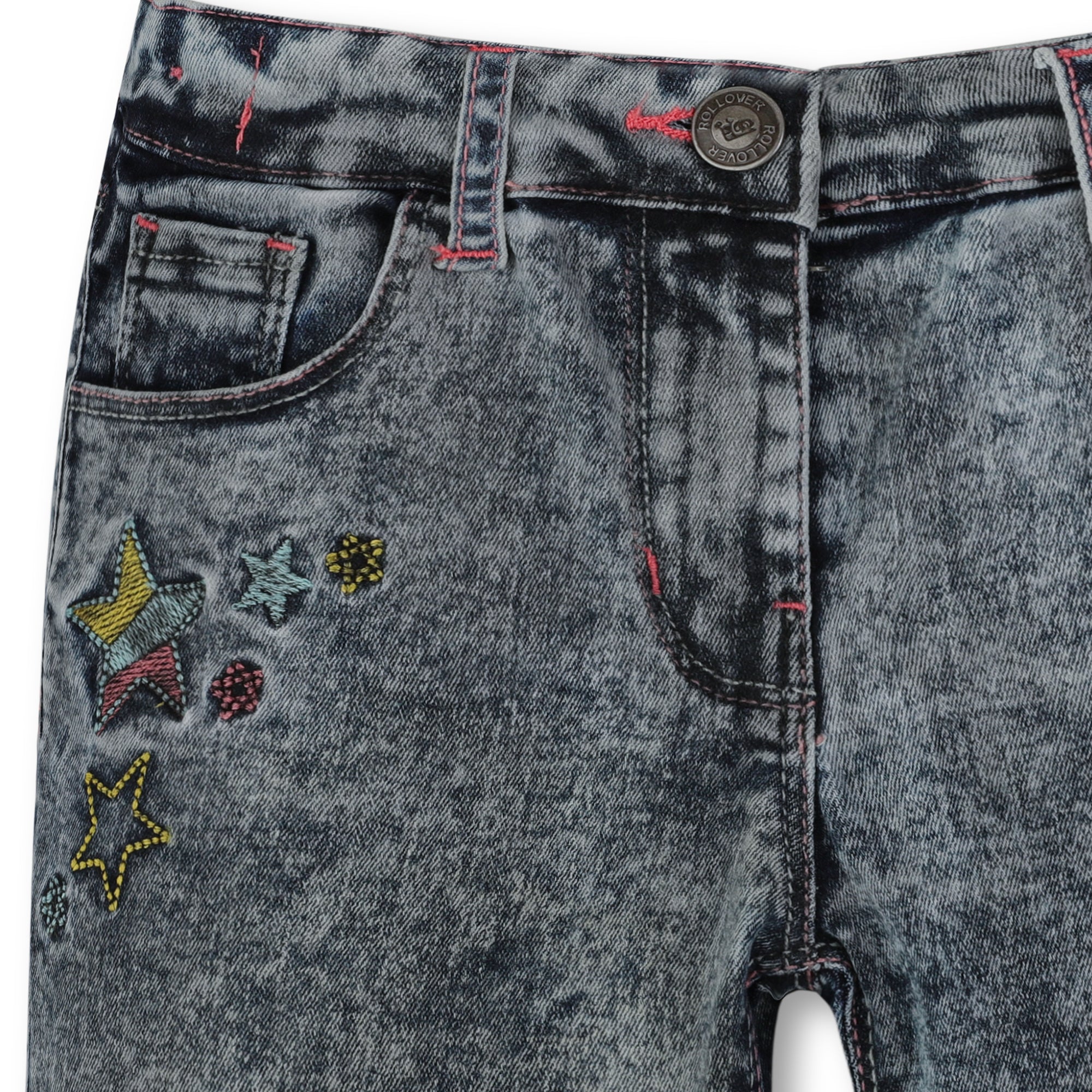 Charcoal Grey Denim Shorts for Girls