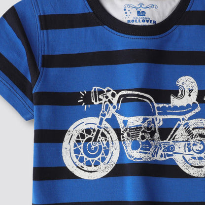 Boys Striped Moto Racing Tee