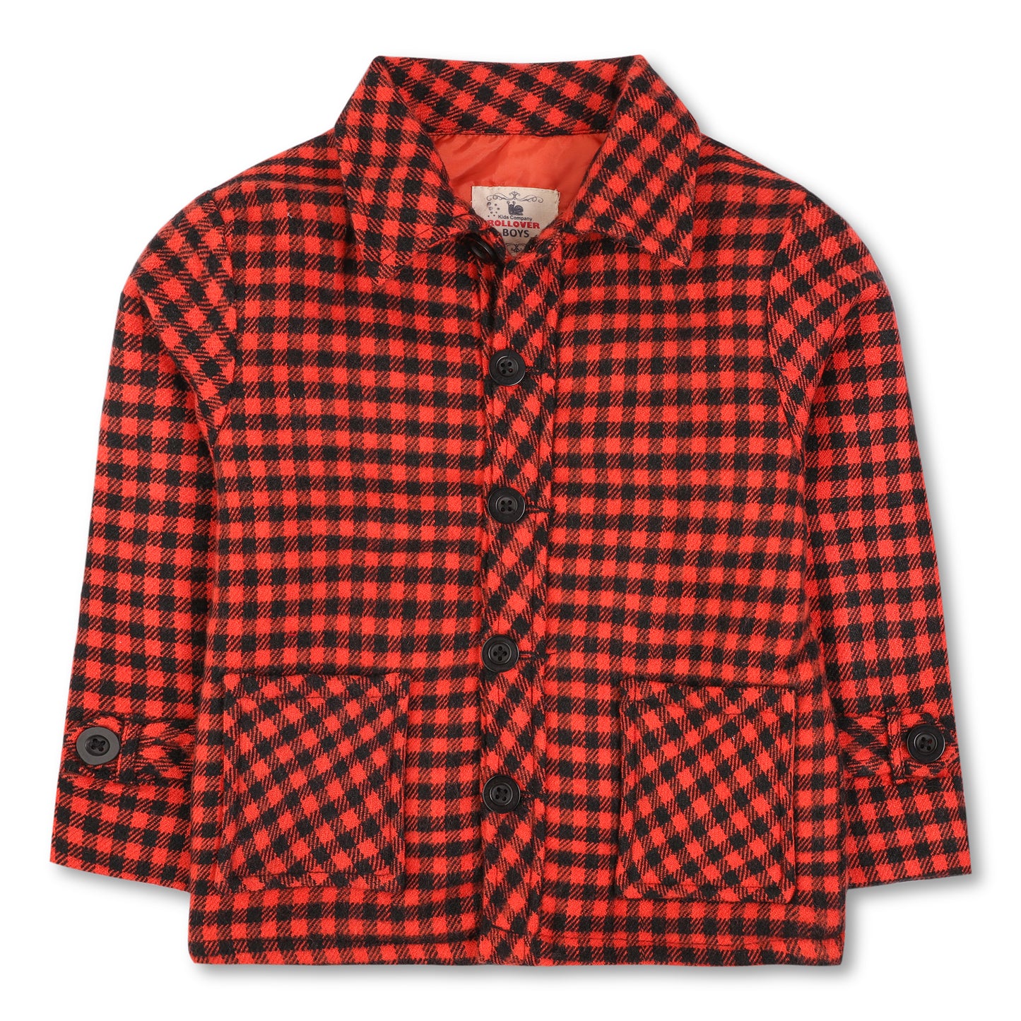 Orange Flannel Boys Jacket