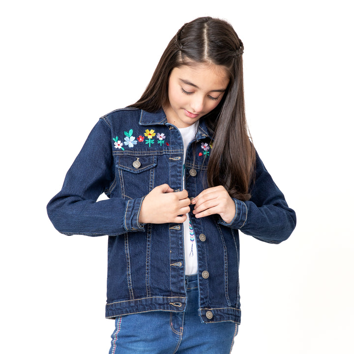 Embroidered Dark Blue Jacket