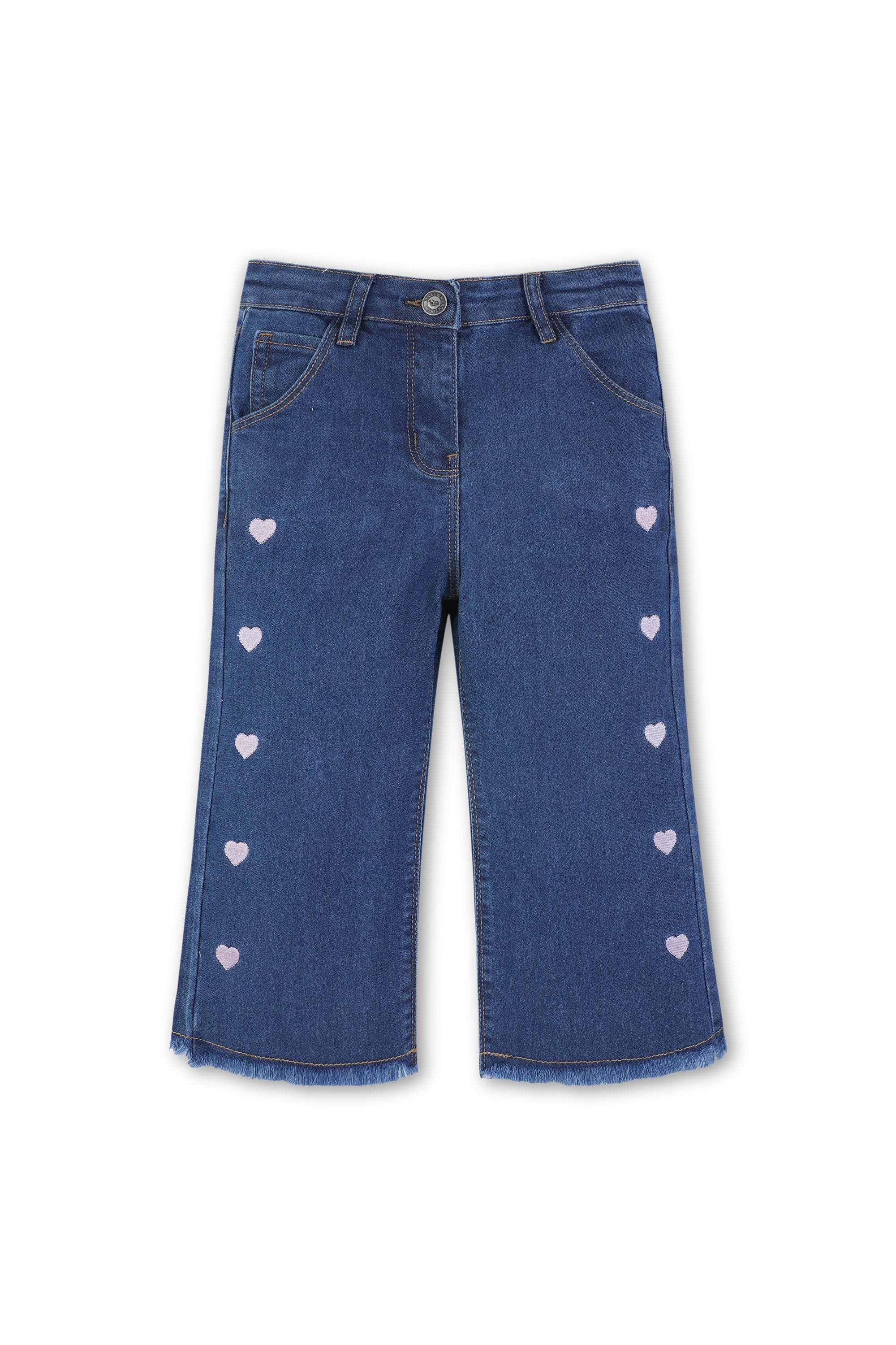 Girls Embroidered Baggy Jeans