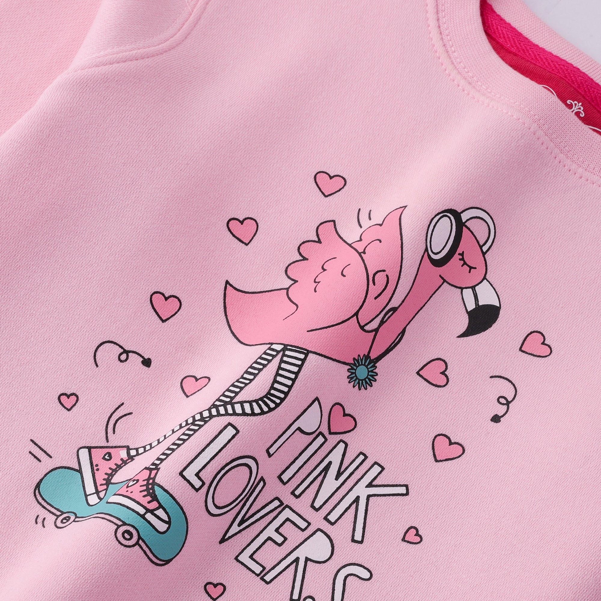 Pink Flamingo Girls Fleece Sweatshirt
