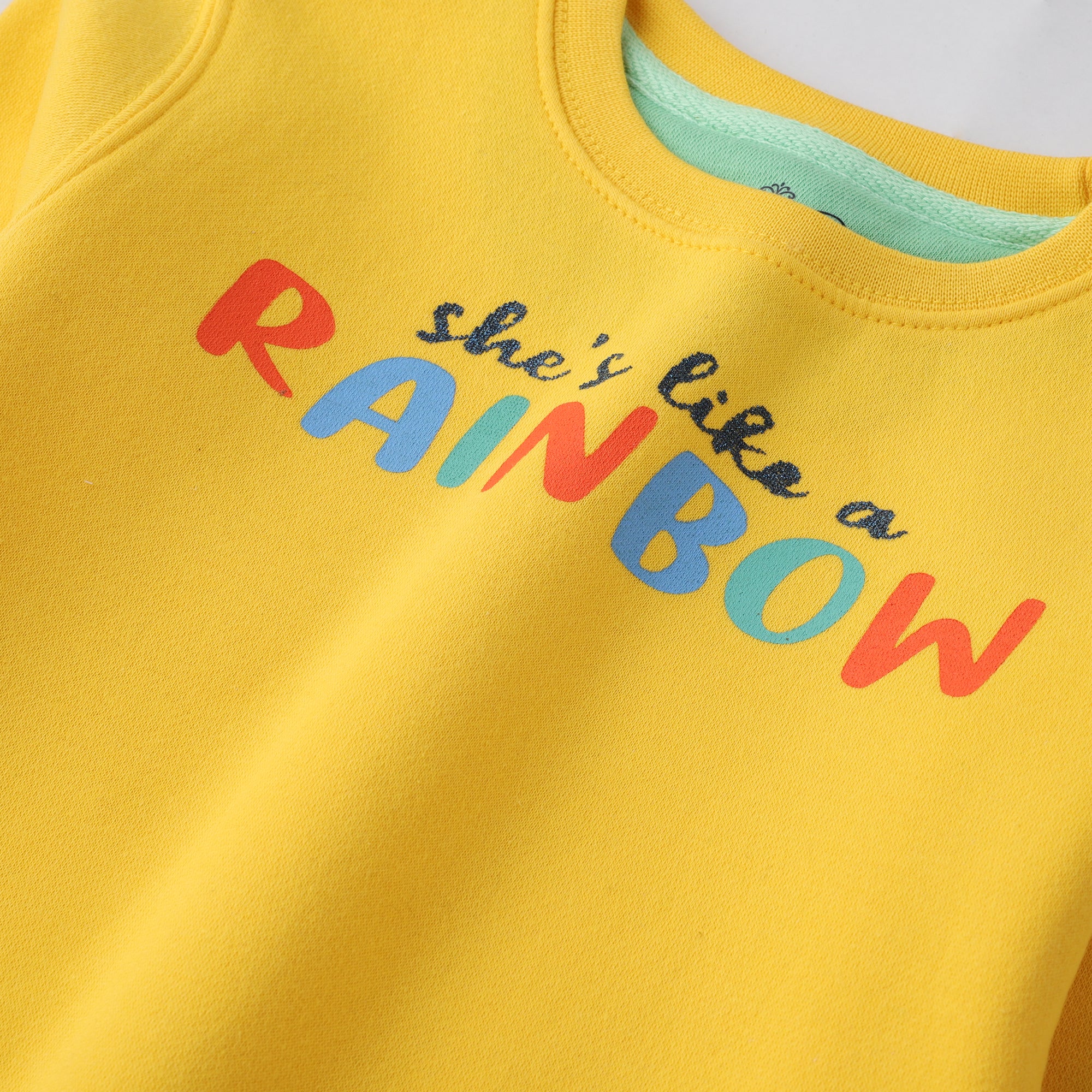 Yellow Rainbow Girls Fleece Sweatshirt