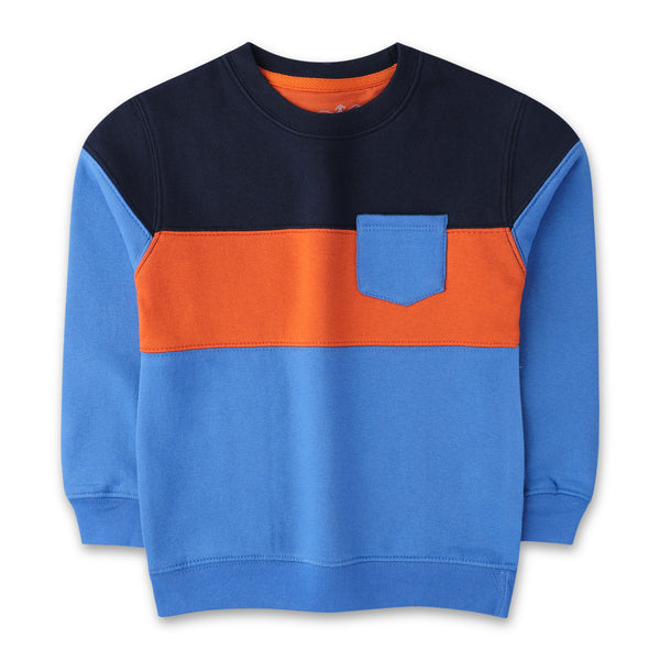 Orange Panel Fleece Boys Sweatshirt