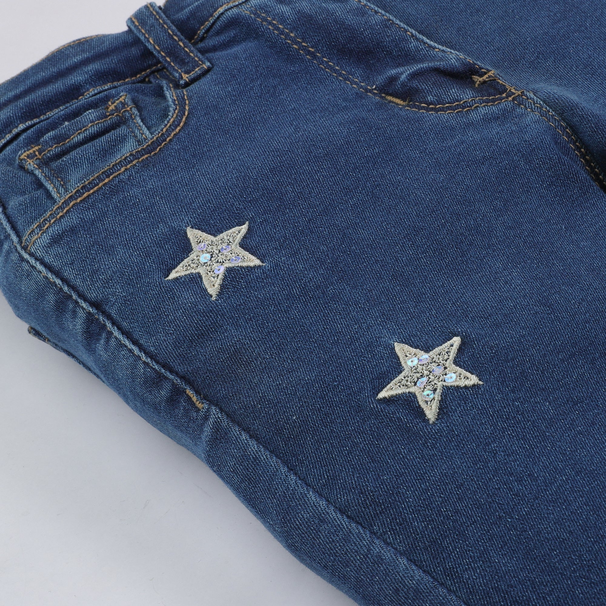 Rollover Glittery Stars Skinny Fit Jeans