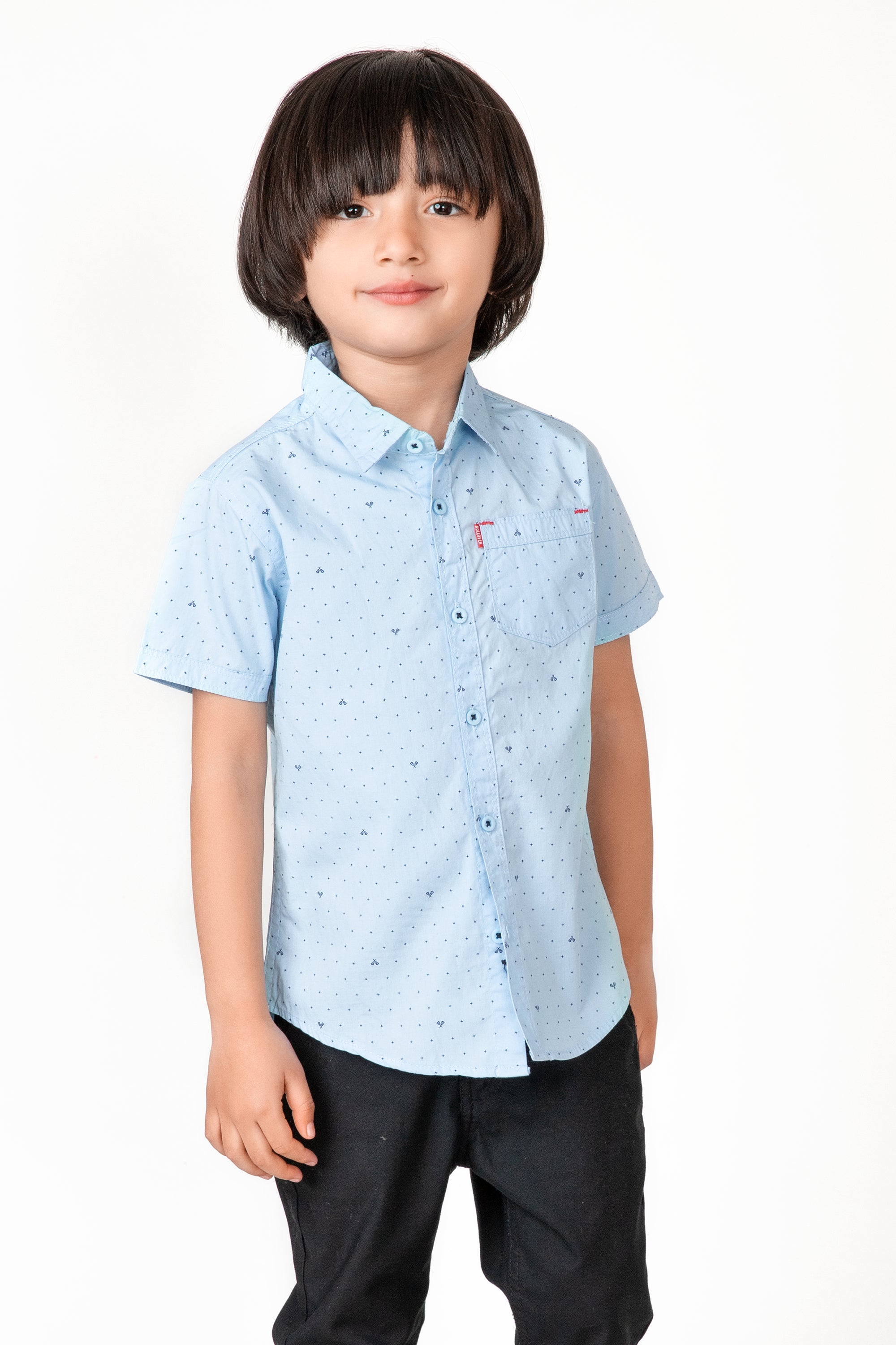 Rollover Slim Fit Printed Half Sleeves for Boys