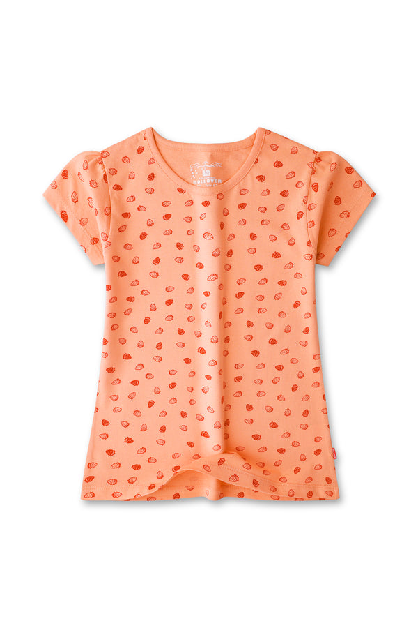 Girls All-over strawberry print Tee