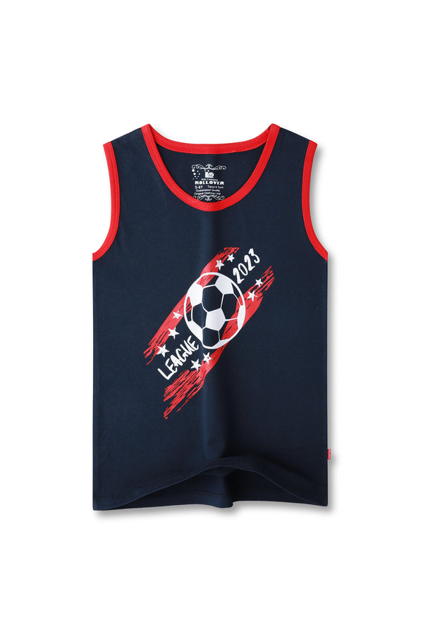 Boys Navy Blue Soccer Tank Top