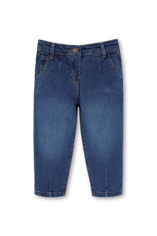 Girls Tapered Fit Blue Jeans