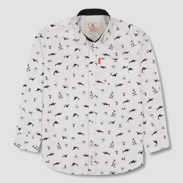 White Shark Printed Shirt