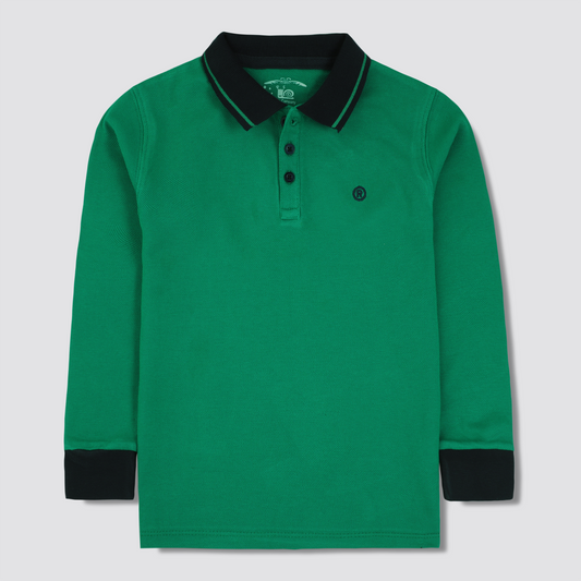 Green Pique Polo Shirt