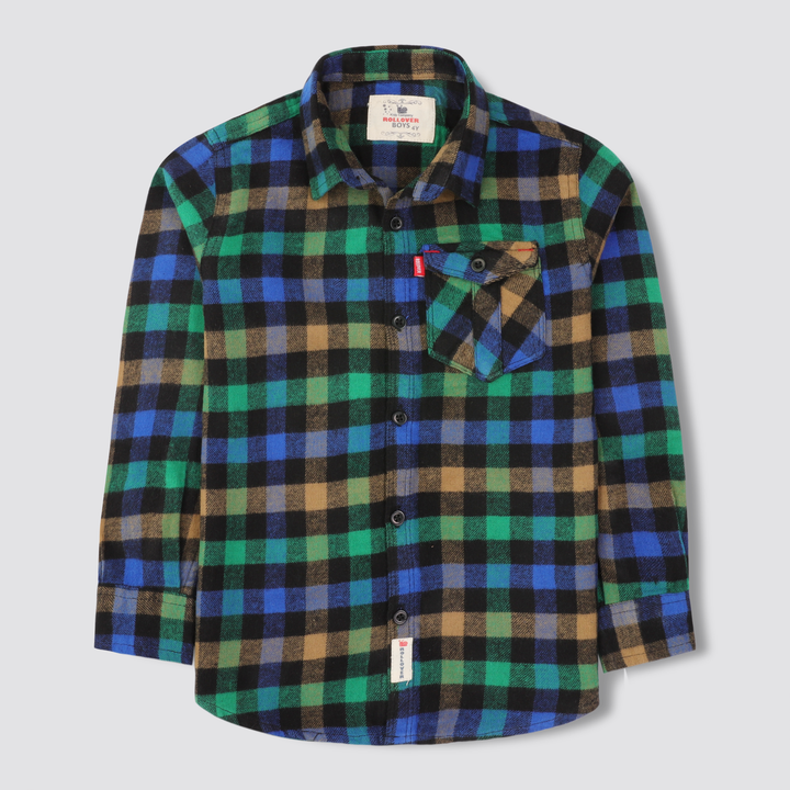 Blue Checkered Flannel Shirt