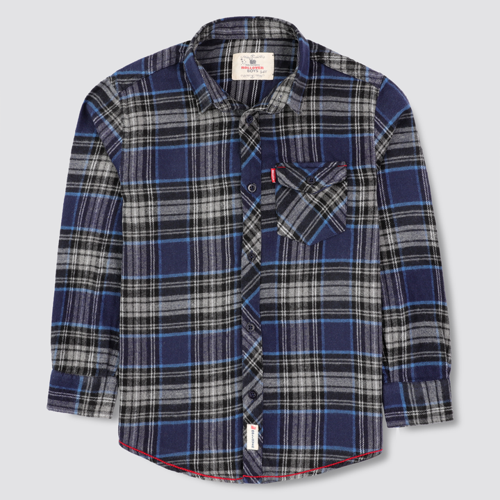 Navy Check Flannel Shirt